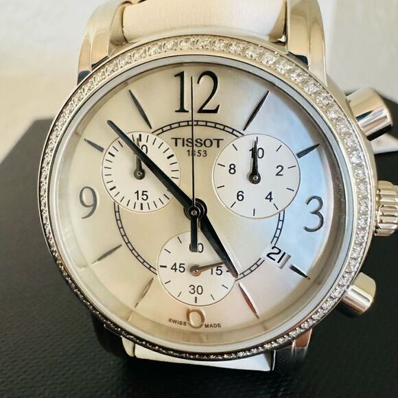 Tissot Women's Dressport Diamond Synthetic Leather Watch 35mm T050.217.67.117.00 - Picture 8 of 16